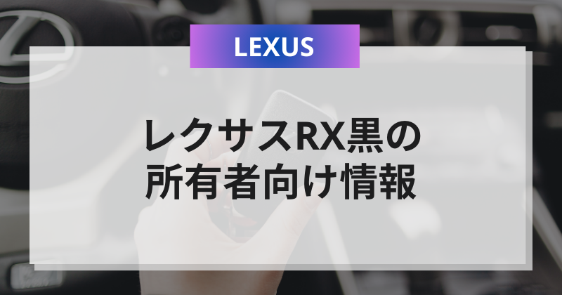 レクサスRX黒の所有者向け情報